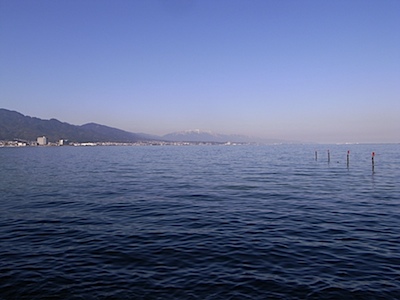 琵琶湖 比良山