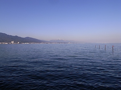 琵琶湖 比良山
