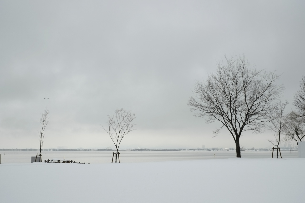 雪の琵琶湖