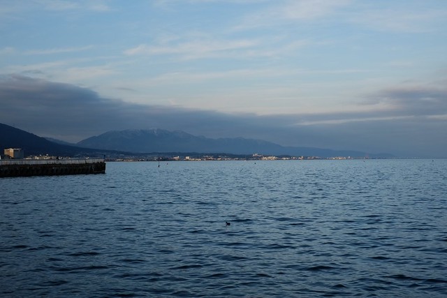 夕方の琵琶湖